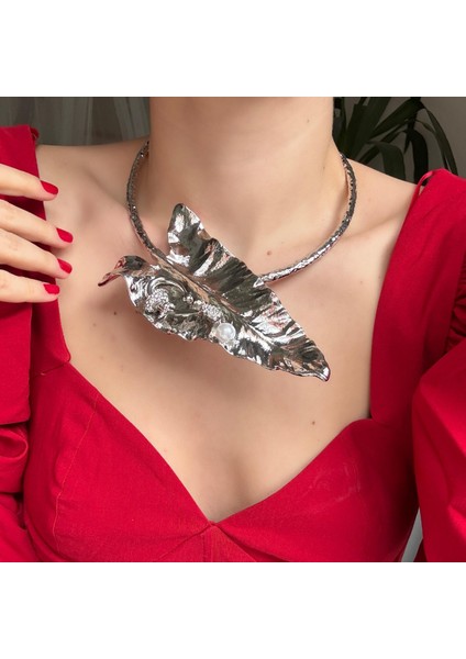 Silver Tasma Yaprak Kolye fiyatları