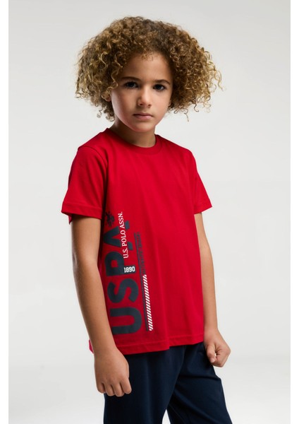 Erkek Çocuk Kırmızı Kısa Kol Pijama Takım