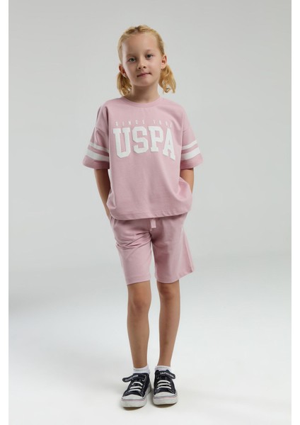 U.S. Polo Assn.. Kız Çocuk Pembe Bermuda Takım