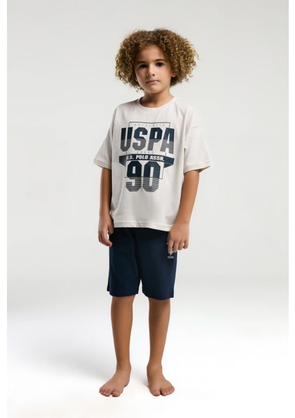 Erkek Çocuk Krem Bermuda Takım