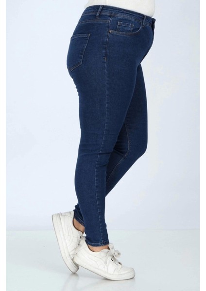 Kadın Büyük Beden Skinny Jeans Lacivert