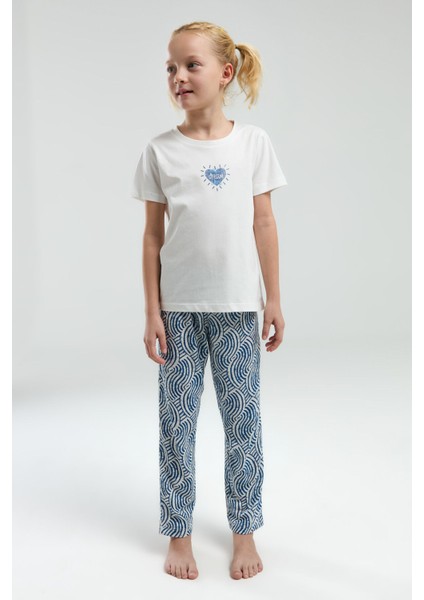 Kız Çocuk Beyaz Kısa Kol Pijama Takım modelleri