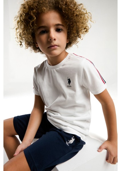 U.S. Polo Assn.. Erkek Çocuk Beyaz Bermuda Takım