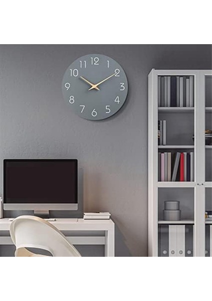 Duvar Saati Sessiz Tik Tak Sesi Olmayan Saatler Çalışan - Modern Basit Ahşap Dekoratif (Yurt Dışından)