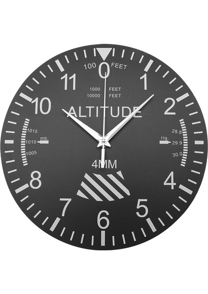 Altimetre Duvar Saati Takip Pilot Uçak Yükseklik Ölçümü Modern Saat Klasik Enstrüman Ev Dekoru (Yurt Dışından)