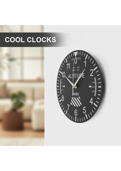 Altimetre Duvar Saati Takip Pilot Uçak Yükseklik Ölçümü Modern Saat Klasik Enstrüman Ev Dekoru (Yurt Dışından) fırsatları
