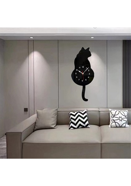 Beyaz Kedi Sarkaçlı Duvar Saati, Hareketli Kuyruklu Kedi Saati, Sallanan Kedi, Tuhaf Komik Saatler (Yurt Dışından) fırsatları