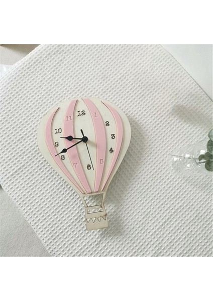 Sıcak Hava Balonu Şekilli Sessiz Duvar Dekor Saati Sanat Dekorları Ev Ofis Için Olmadan , Mavi (Yurt Dışından)