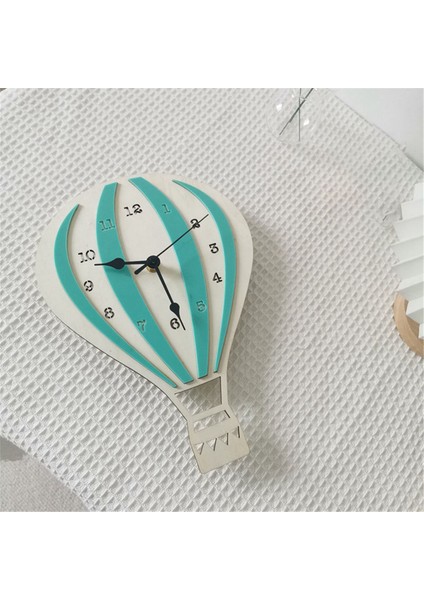Sıcak Hava Balonu Şekilli Sessiz Duvar Dekor Saati Sanat Dekorları Ev Ofis Için Olmadan , Mavi (Yurt Dışından) fiyatları