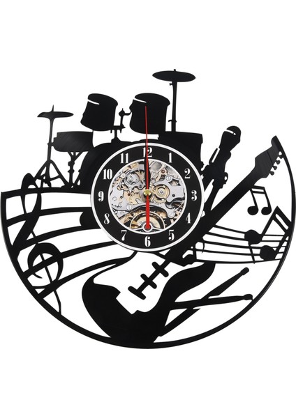 Gitar Duvar Sanatı Saat Müzik Aleti Dekor Vinil Plak Hediye (Yurt Dışından)