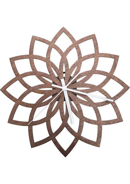 Doğal Şeftali Ahşap Lotus Modern Duvar Saati Moda Çiçek Kütük Kuvars Sessiz-B (Yurt Dışından)