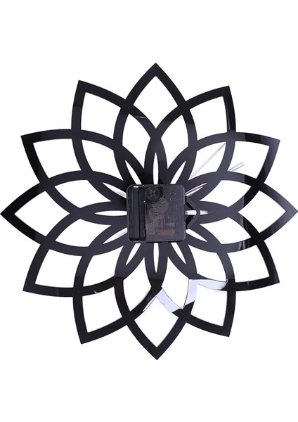 Doğal Şeftali Ahşap Lotus Modern Duvar Saati Moda Çiçek Kütük Kuvars Sessiz-B (Yurt Dışından)
