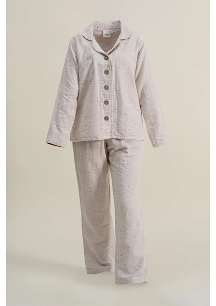 Alinda Bej Pamuk Kadın Pijama Takımı Xl