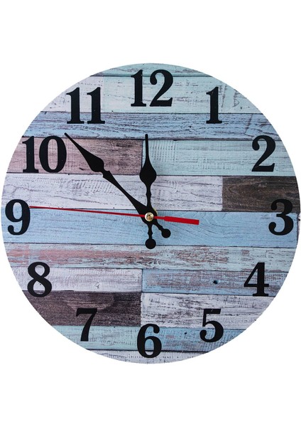 Ahşap Duvar Saati Sessiz Tik Tak Sesi Çıkarmayan, Çalışan, Vintage Yuvarlak Rustik Sahil Saatleri Dekoratif 10 Inç (Yurt Dışından)