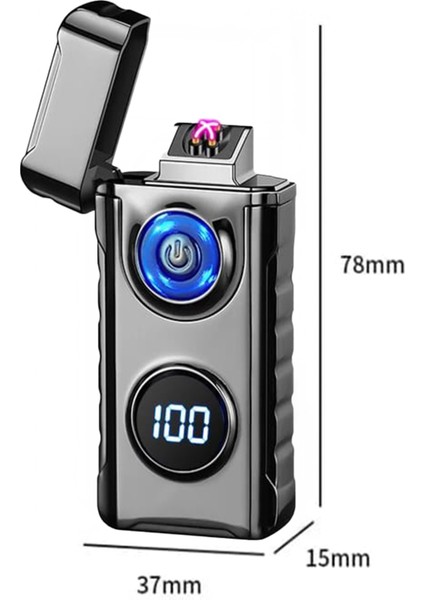 K17 USB Şarjlı 2 Arc Alevsiz Çakmak -New Style