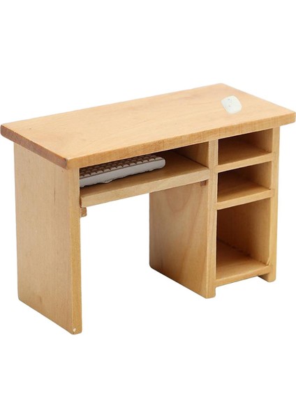 1/12 Mini Ahşap Bilgisayar I Fare ve Klavye Mobilyalı (Yurt Dışından)