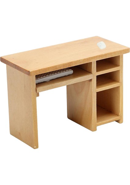 1/12 Mini Ahşap Bilgisayar I Fare ve Klavye Mobilyalı (Yurt Dışından)