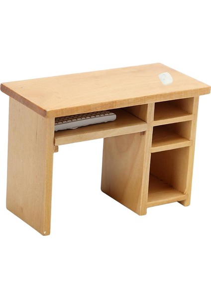 1/12 Mini Ahşap Bilgisayar I Fare ve Klavye Mobilyalı (Yurt Dışından)