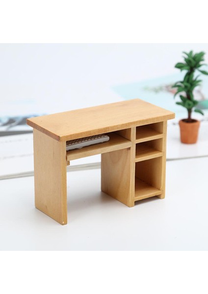 1/12 Mini Ahşap Bilgisayar I Fare ve Klavye Mobilyalı (Yurt Dışından)