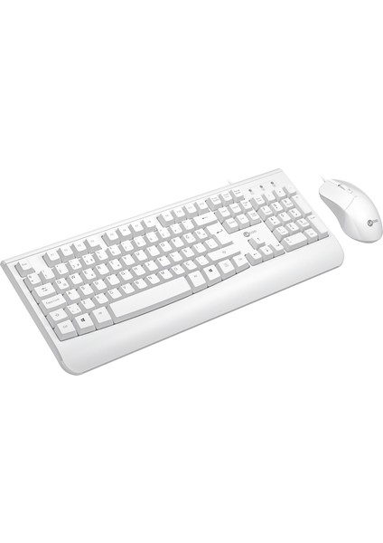 CM105 USB Kablolu Türkçe Q Klavye & Mouse Set Beyaz