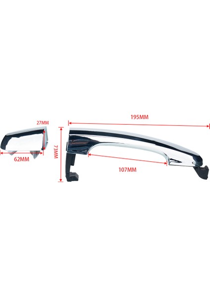 Dış Krom Kapı Kolu Ön Sağ Yolcu 826512P010 826522P030 Sorento 2011 - 2015 İle Uyumlu (Yurt Dışından)