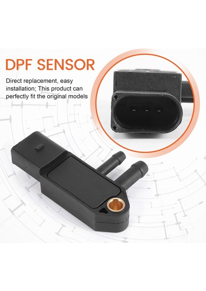 Dpf Egzoz Basıncı Sensörü 059906051C 076906051B 0281006082 0281006083 -, Koltuk, Golf Vı İle Uyumlu (Yurt Dışından)