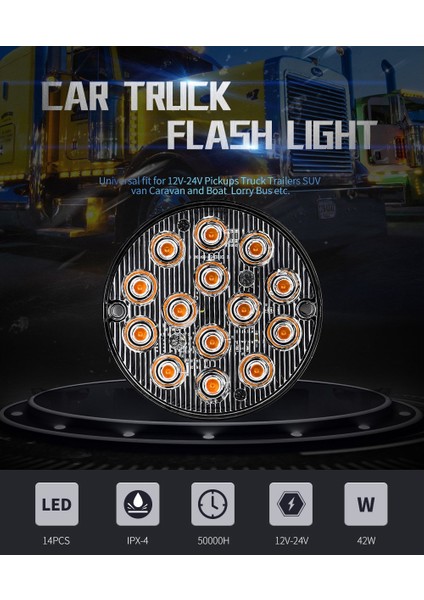 Adet 12-24V Araba Led Park Lambaları 14 Led Yuvarlak Yan Işık Flaş Vurgulamak Off-Road Atv Forklift Için Led Yan Işık Sis Lambası Kırmızı Işık (Yurt Dışından)