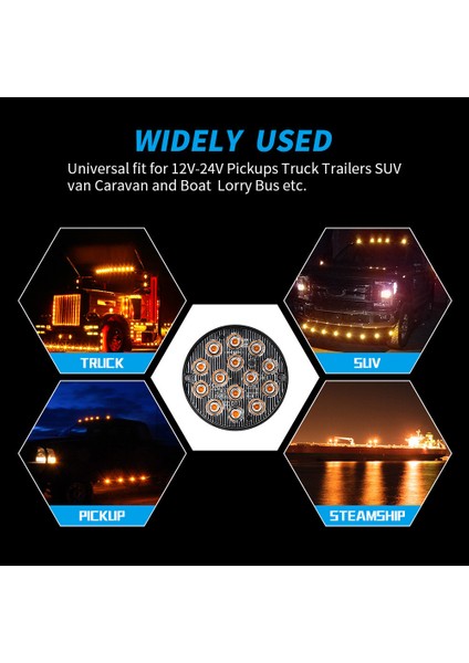 Adet 12-24V Araba Led Park Lambaları 14 Led Yuvarlak Yan Işık Flaş Vurgulamak Off-Road Atv Forklift Için Led Yan Işık Sis Lambası Kırmızı Işık (Yurt Dışından)