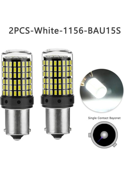 Adet Bau15S Ba15S 1156 P21W Led Canbus T20 W21W 7443 Led Ampul Araba Dönüş Sinyali Ters Park Freni Lambaları 6000K Beyaz 1 (Yurt Dışından)