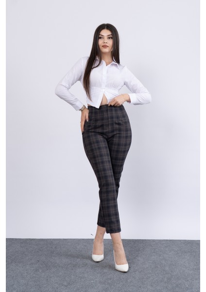 Trend Önü Pensli Zr Model Ekose Pantolon 30102 modelleri