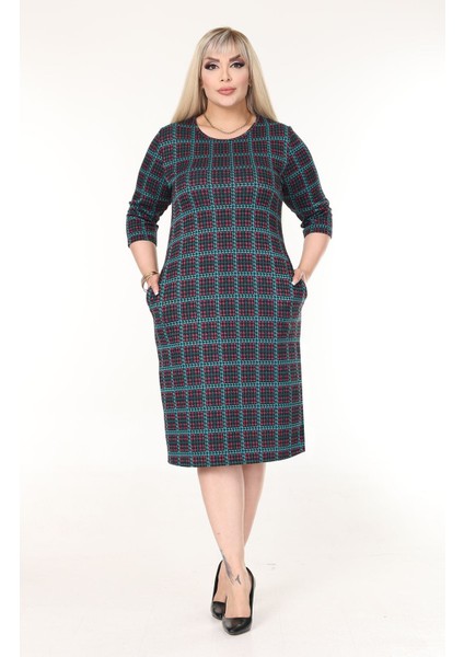 Çift Cepli Kışlık Büyük Beden Esnek Elbise 1A-2633 fiyatları