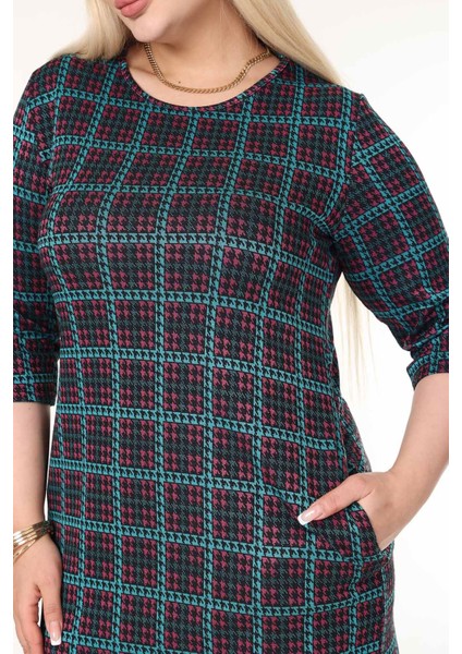 Çift Cepli Kışlık Büyük Beden Esnek Elbise 1A-2633 modelleri