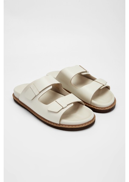 Alertaerkek Bej Deri Düz Terlik 876 02-Val Erk Trlk Y23 fiyatları