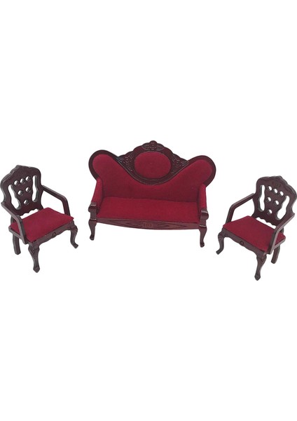 Retro Ahşap Minyatür Oturma Odası 1/12 Dekorasyon (Yurt Dışından)
