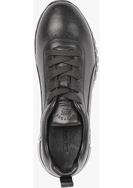 33940 Kadın Siyah Hakiki Deri Sneaker Ayakkabı