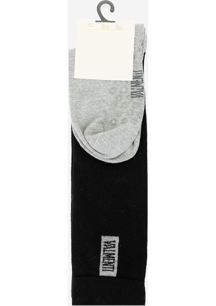 Kadın Tekstil Gri Binici Çorabı Çorap 1069 1501 Bn Bınıcı Corap 36-40 Grı/sıyah