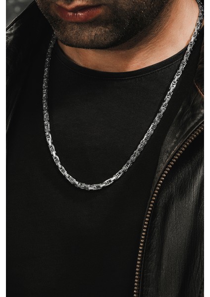 Erkek Çelik Kral Zincir Kolye Ince Model 4mm fiyatları