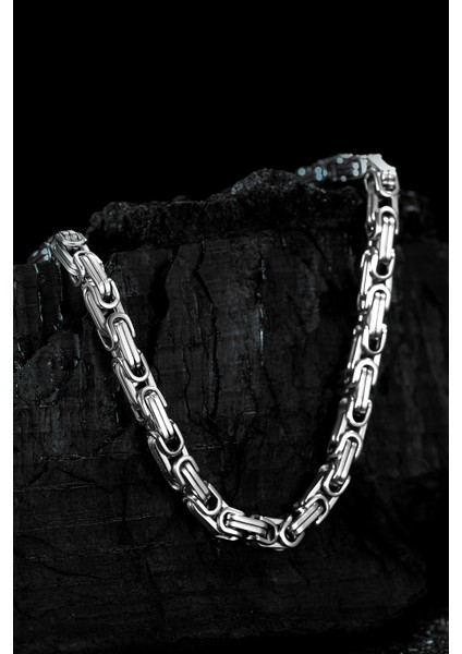 Erkek Çelik Kral Zincir Kolye Ince Model 4mm modelleri