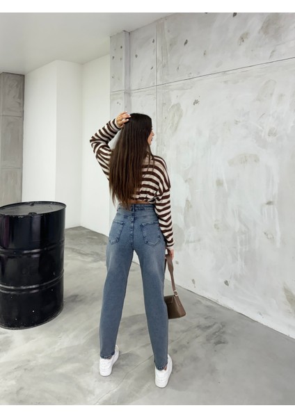 Kadın Esnek/likralıyüksek Bel Mom Jeans modelleri