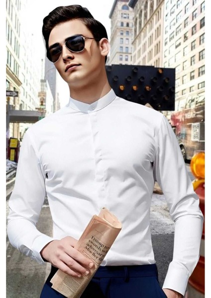 2'li Hakim Yaka Slim Fit Nefes Alan Kolay Ütülenen Dört Mevsim Erkek Gömlek fiyatları