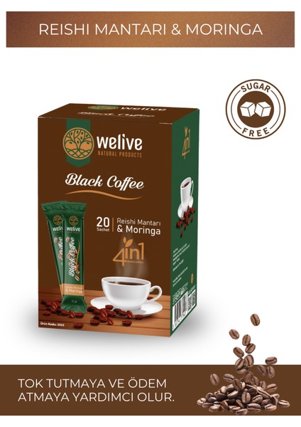 Welıve 4in1 Arada Kahve/ Reishi Mantarı ve Moringa 20 Ad