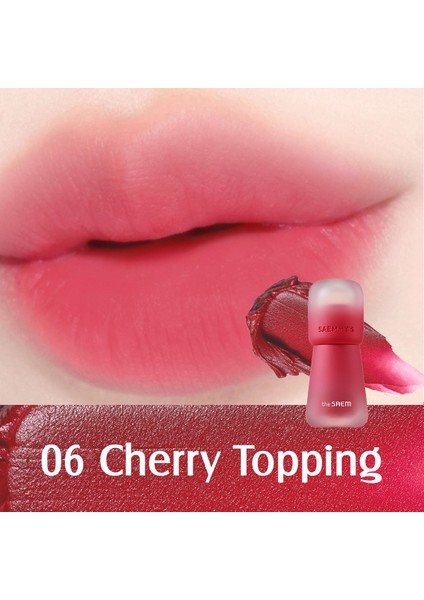 Saemmy's Crema Velvet Tint - Kadife Bitişli, Doğal Görünüm ve Yoğun Renk Sunan Tint - 06 Cherry Topping