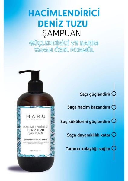 Hacim ve Dolgunluk Veren Deniz Tuzu Şampuanı 250 ml