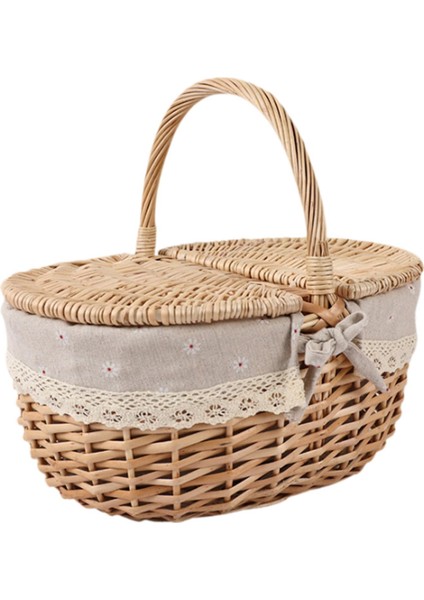 I ve I Hasır Sepeti Park Meyveleri Için Hasır Dokuma Sepet Küçük Gri (Yurt Dışından)