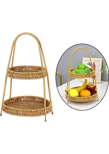 Yemek Odası Oturma Odası Yürüyüş Için I Rattan Örgü Sepet 2 2 Katlı (Yurt Dışından) fırsatları