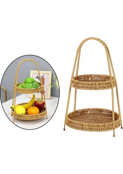 Yemek Odası Oturma Odası Yürüyüş Için I Rattan Örgü Sepet 2 2 Katlı (Yurt Dışından) indirimleri