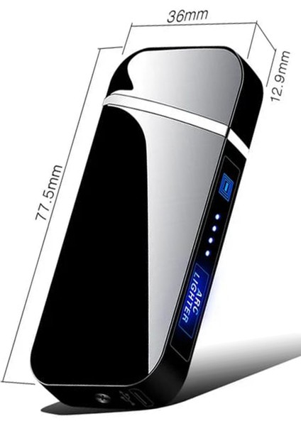 K18 USB Şarjlı 2 Arc Alevsiz Çakmak -New Style