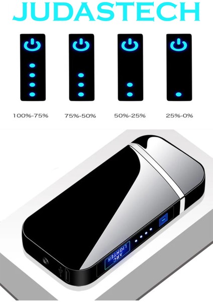 K18 USB Şarjlı 2 Arc Alevsiz Çakmak -New Style