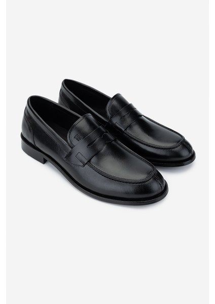 Erkek Hakiki Deri Siyah Loafer Ayakkabı 537 3565 Erk Ayk SK24-25 Sıyah fiyatları