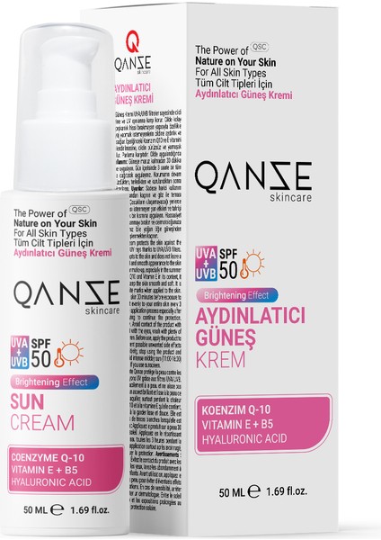 50 Faktör Aydınlatıcı Güneş Kremi – Güneşe Karşı Etkili Güneş Kremi 50ml